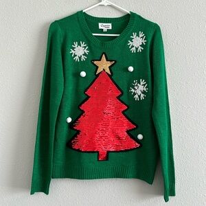 Lavender moon green holiday sweater